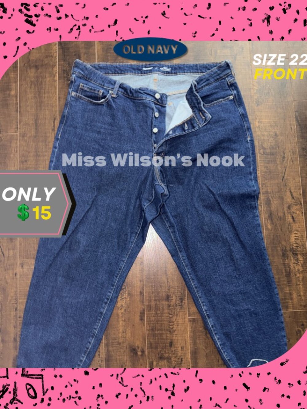 Old Navy OG Straight Ankle Jeans Size 22 High Waisted Button Fly Plus Size